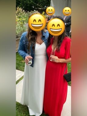 Lulu's Red Wrap Maxi Dress with V-Neck Tie Waist